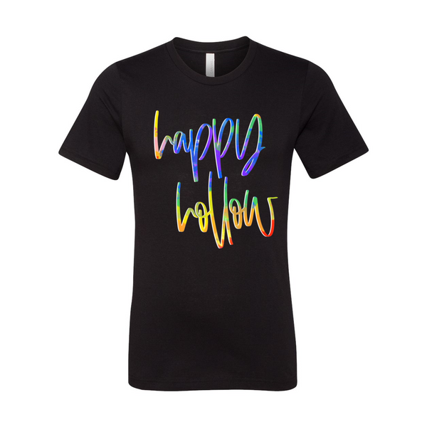 Happy Hollow Tie Dye Font Tee
