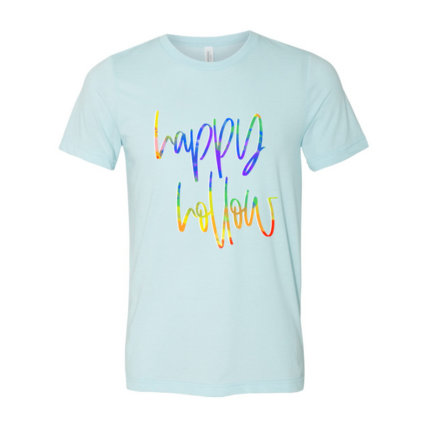 Happy Hollow Tie Dye Font Tee