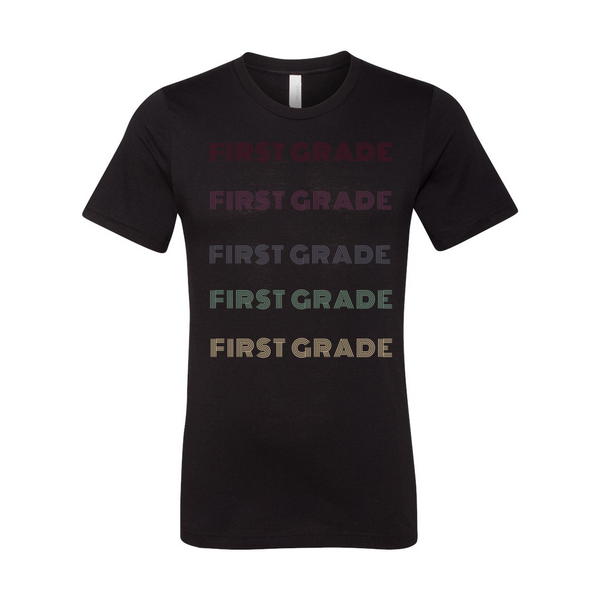 First Grade Retro Font T-Shirt