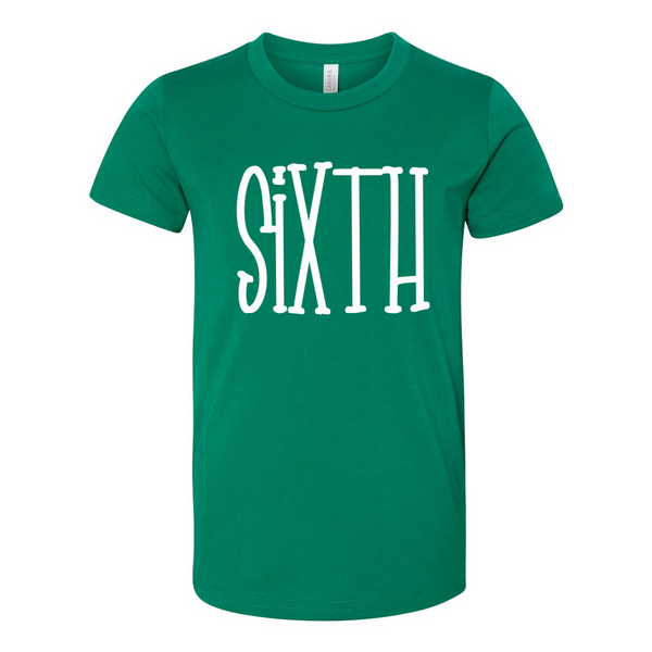 Sixth Grade YOUTH Tall Print Soft Tee