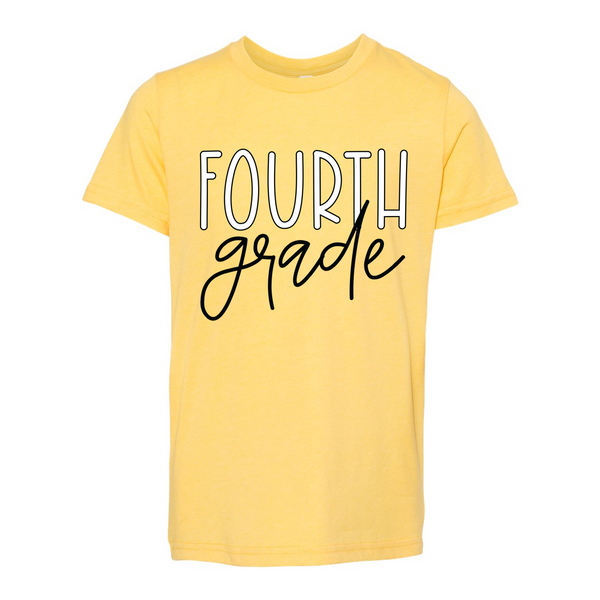 Fourth Grade YOUTH Block Script Tee