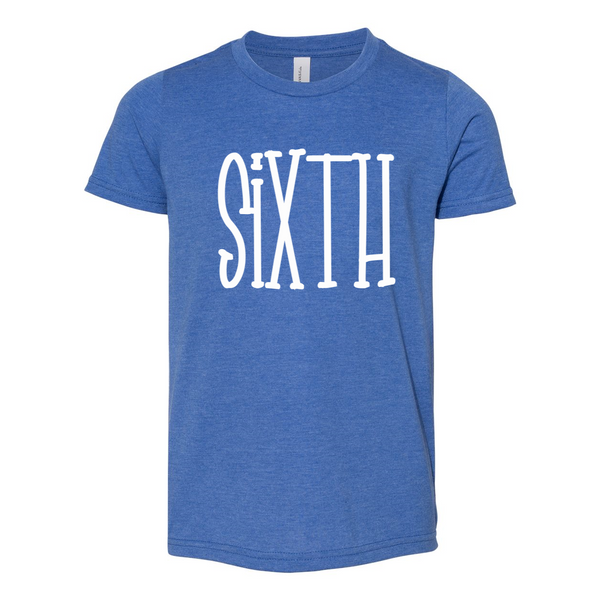Sixth Grade YOUTH Tall Print Soft Tee