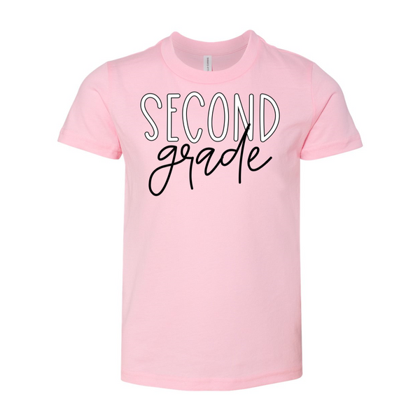 Second Grade YOUTH Block Script Tee