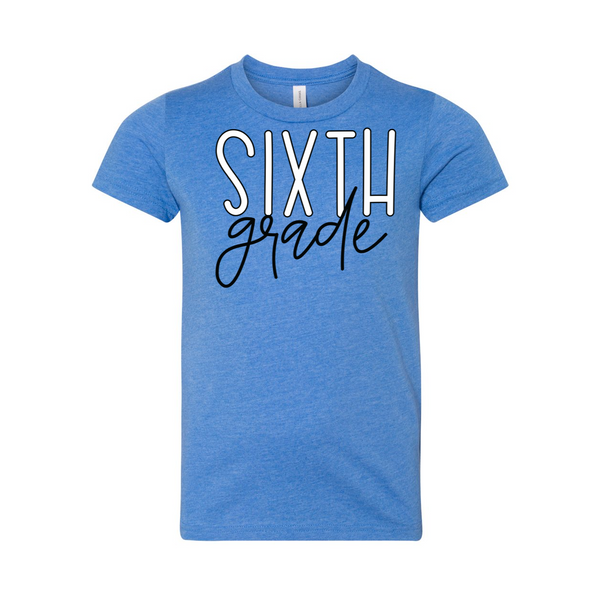 Sixth Grade YOUTH Block Script Soft Tee