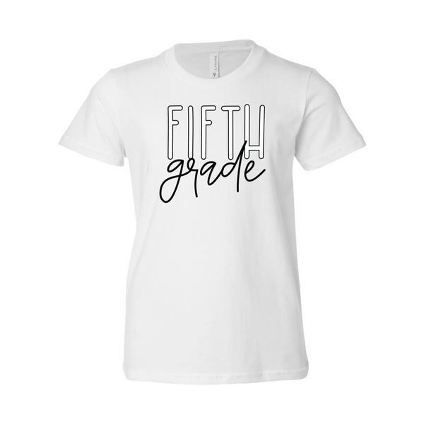 Fifth Grade YOUTH Block Script Soft Tee