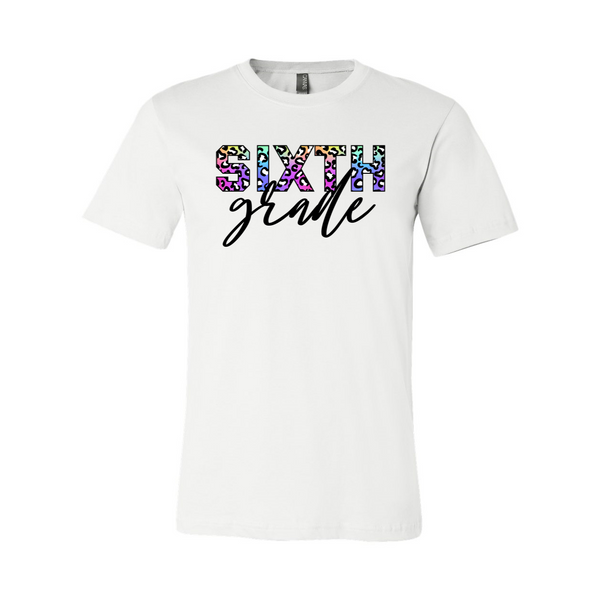 Sixth Grade Colorful Animal Print Tee