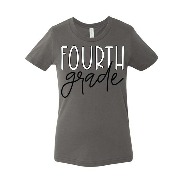 Fourth Grade YOUTH Block Script Tee