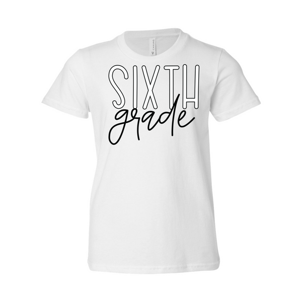 Sixth Grade YOUTH Block Script Soft Tee