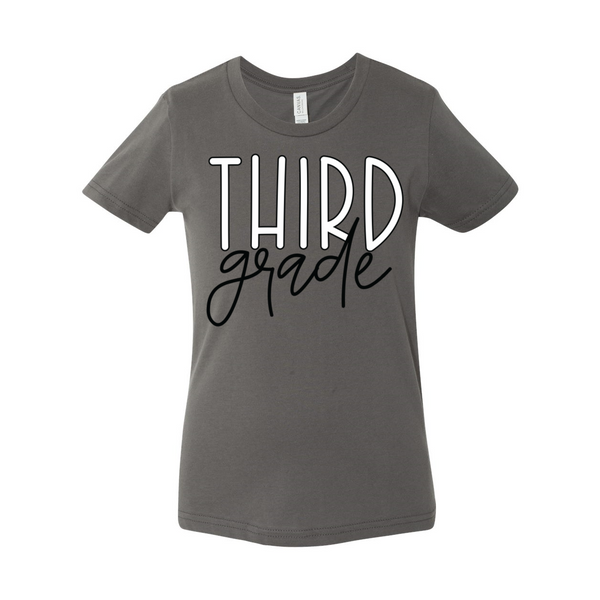 Third Grade YOUTH Block Script Tee
