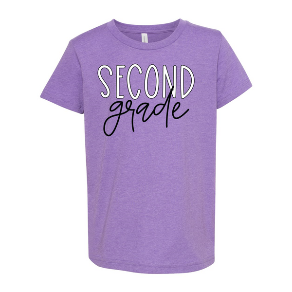 Second Grade YOUTH Block Script Tee