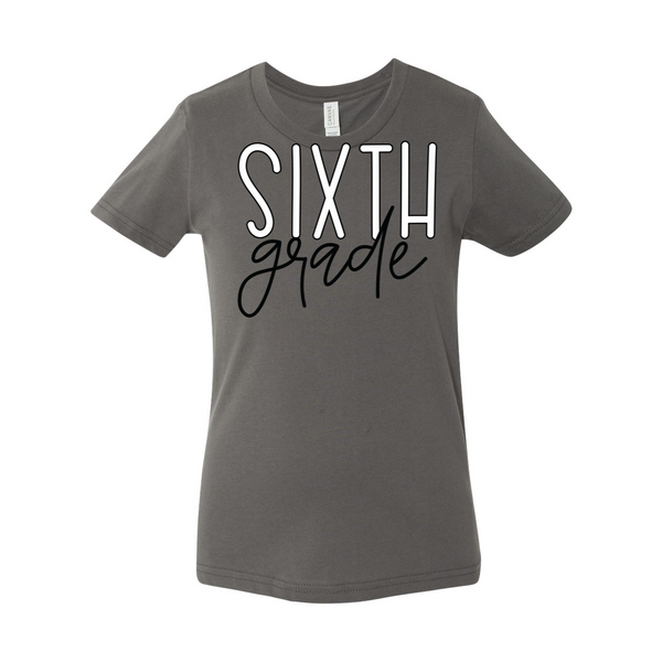 Sixth Grade YOUTH Block Script Soft Tee
