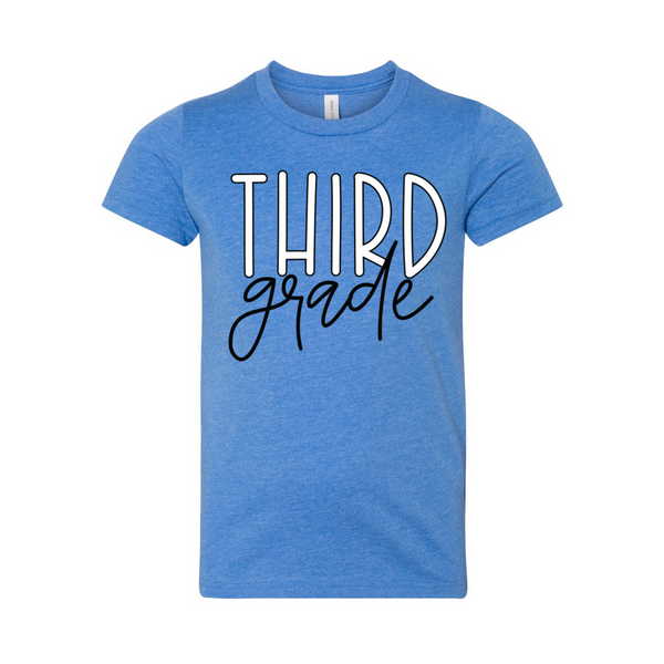 Third Grade YOUTH Block Script Tee