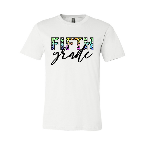 Fifth Grade Colorful Animal Print Tee