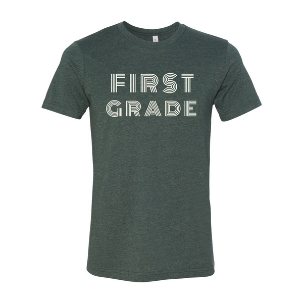 First Grade Retro Font Soft Tee