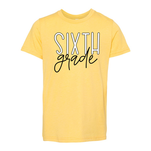 Sixth Grade YOUTH Block Script Soft Tee