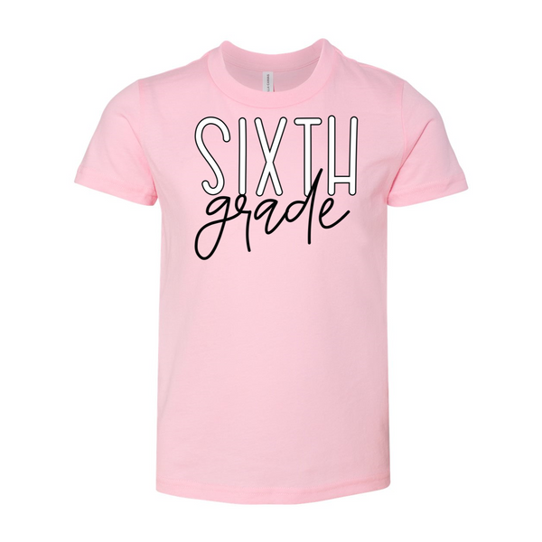 Sixth Grade YOUTH Block Script Soft Tee