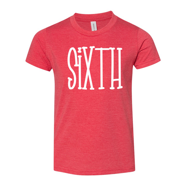 Sixth Grade YOUTH Tall Print Soft Tee