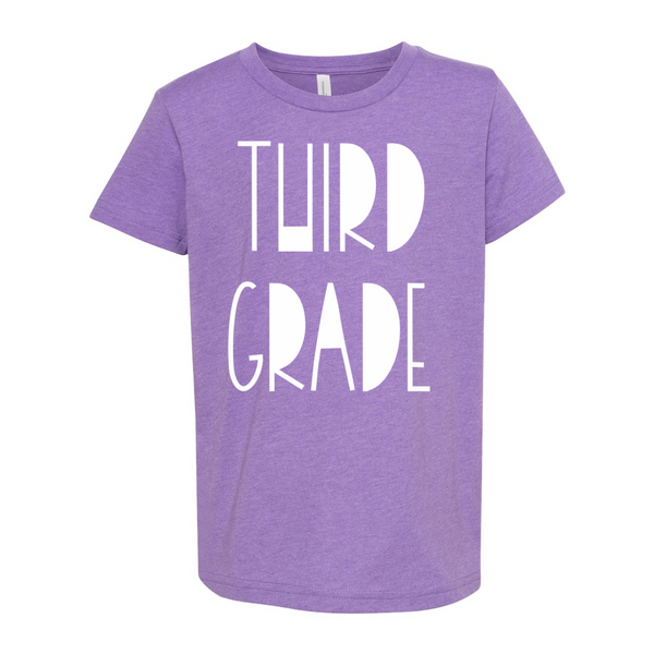 Third Grade YOUTH Funky Font Tee