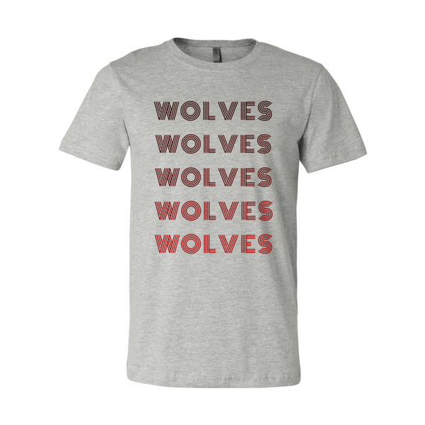 Lincoln Wolves Retro Font Monochrome Tee