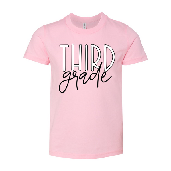 Third Grade YOUTH Block Script Tee
