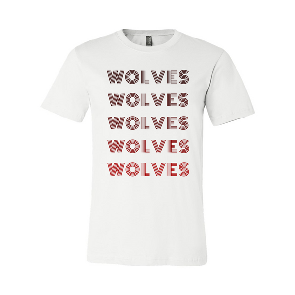 Lincoln Wolves Retro Font Monochrome Tee