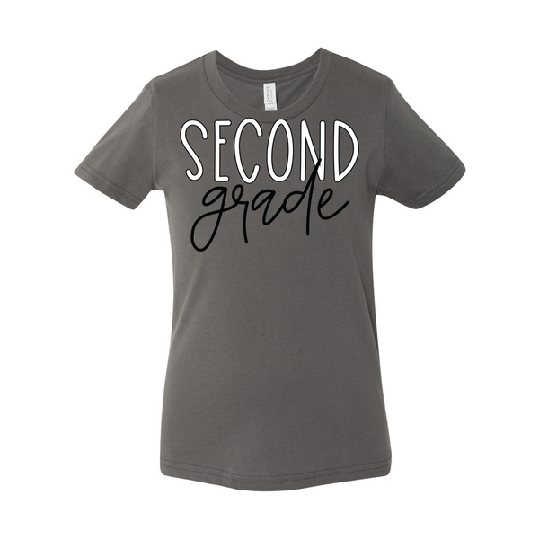 Second Grade YOUTH Block Script Tee
