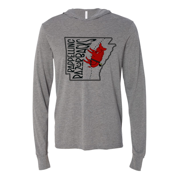 Rappelling Razorbacks Triblend Unisex Hoodie