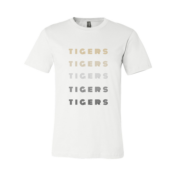 Tigers Retro Font Monochrome T-Shirt