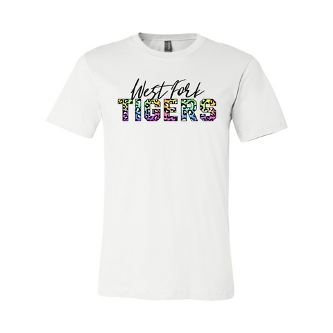 West Fork Tigers Colorful Animal Print T-Shir