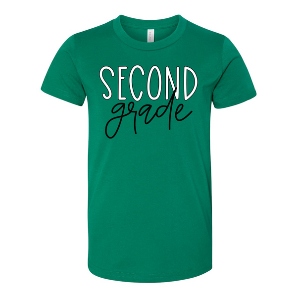 Second Grade YOUTH Block Script Tee