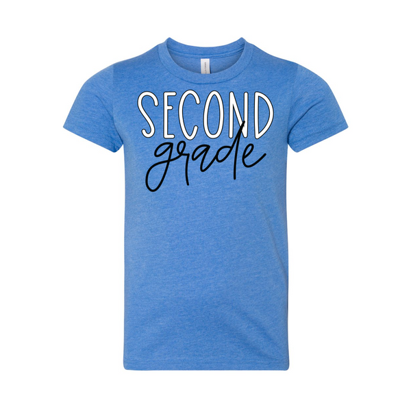 Second Grade YOUTH Block Script Tee