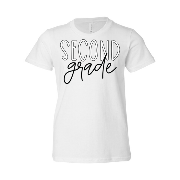 Second Grade YOUTH Block Script Tee