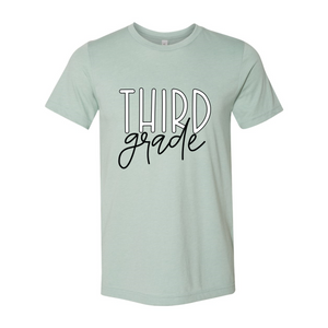 Third Grade Block Script Tee