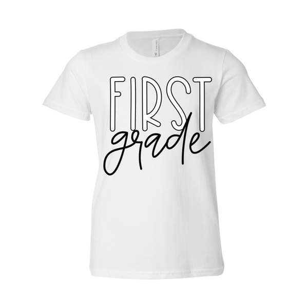 First Grade YOUTH Block Script T-Shirt