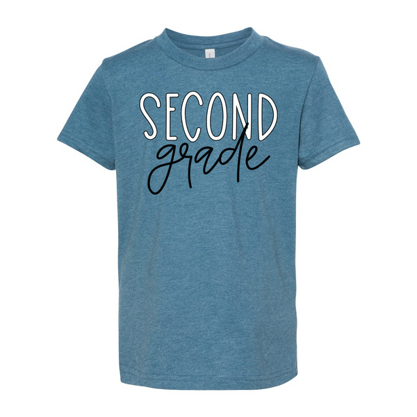 Second Grade YOUTH Block Script Tee