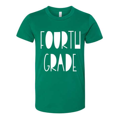 Fourth Grade YOUTH Funky Font Tee