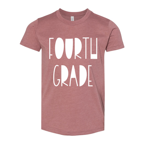 Fourth Grade YOUTH Funky Font Tee