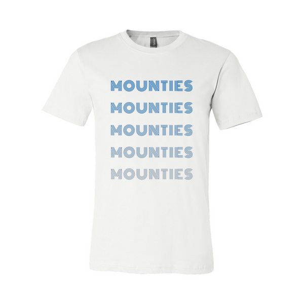 Mounties Retro Font Monochrome T-Shirt